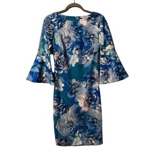 Calvin Klein Bell sleeves arm size 4 Floral dress